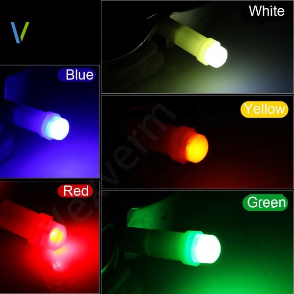 Quality 12v led indicator lights for cars T5 COB 1SMD 3D Red/Green/Yellow/Blue/White LED for sale