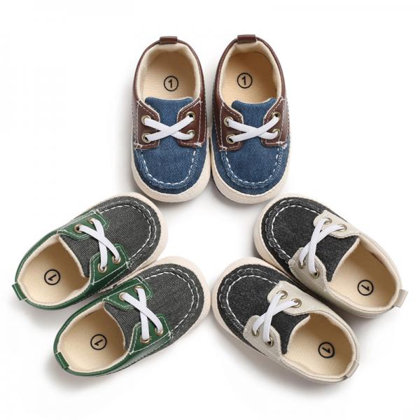 New fashion Canvas shoes Anti-slip prewalker infant crib boy baby shoes