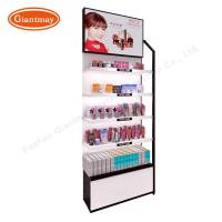 China Free Standing Beauty Makeup Display Stand Cosmetic Display Shelves Logo Customized factory