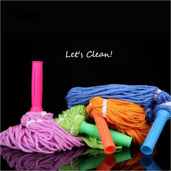 Quality Thread Cotton Cleaning Mop 120cm Length Plastic Handle 125Grams Wringing Dry for sale