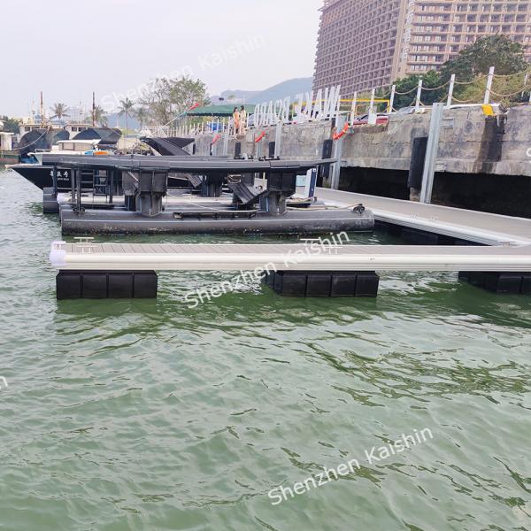 Quality Customized Marine Finger Pontoon Long HDPE Floats with WPC Decking for sale