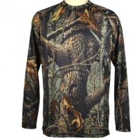 China Wicking Long Sleeve Camouflage Hunting Suit Camo Fishing T Shirt 100% Poly Knit Grid factory