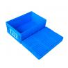 China Stable Blue Collapsible Plastic Containers / Folding Plastic Crates factory