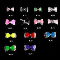 China Hot NEW Wholesale nail art Jewelry 3D Bows Alloy Nail Art Jewelry Nail rhinestones Sticker Supplier Number ML21-33 factory