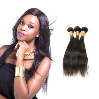 Quality Real Long Black Straight Virgin Hair Weave , 100 Human Hair Straight Weave for sale