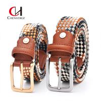 China Couples Style Woven Elastic Belt Fashion Plaid Women Handmade factory