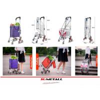 China Aluminum folding shopping cart with stair climbing wheels for personal in supermarket, grocery store and farmer markets factory