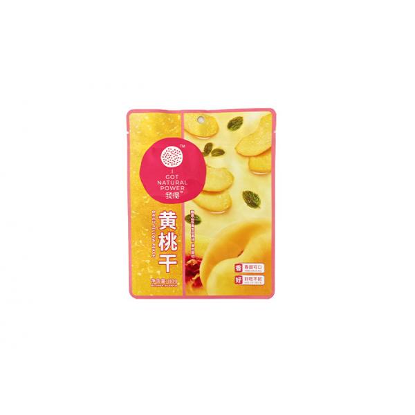 Quality OEM / ODM Composite Plastic Bag Dried Yellow Peach Three Side Seal Pouches for sale