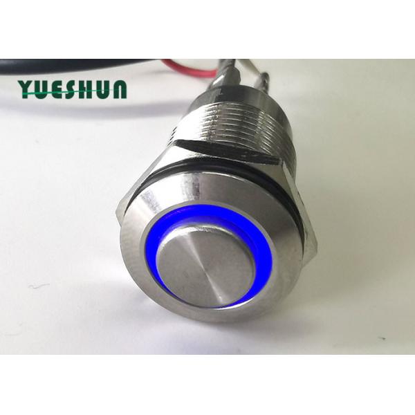 Quality Momentary 12mm Push Button Switch LED Illuminated 12V 24V Red Blue Color for sale