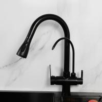 China Black 3 Way Drinking Water Faucet With Filtered Water H410 XW225mm factory