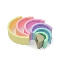 Quality Rainbow Soft Silicone Block Baby Silicone Toys For Educational Colorful for sale