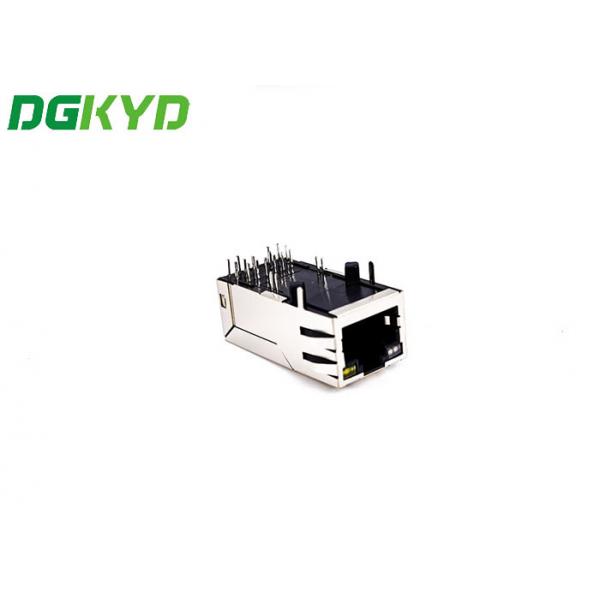 Quality Gigabit Band POE 12 Pin Single Port RJ45 Ethernet Connector LED G/O/Y DGKYD411Q1 for sale