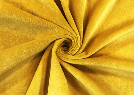 Quality 220GSM Soft Micro Polyester Fabric / Amber Yellow Velvet Fabric For Toys Accessories for sale