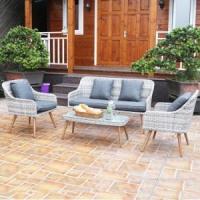 China Grey Outdoor Couch With Dining Table European Garden Couch Set factory
