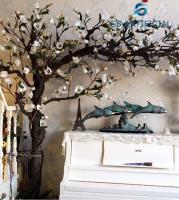 China Elegant White Indoor Artificial Decorative Trees Cherry Magnolia Plant Customized Size factory