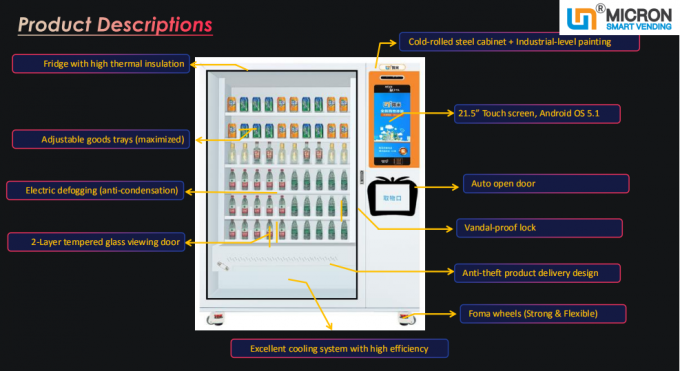 Fruit Saland Automatic Vending Machine 21.5 Inches  Screen 10 Adjustable Channels