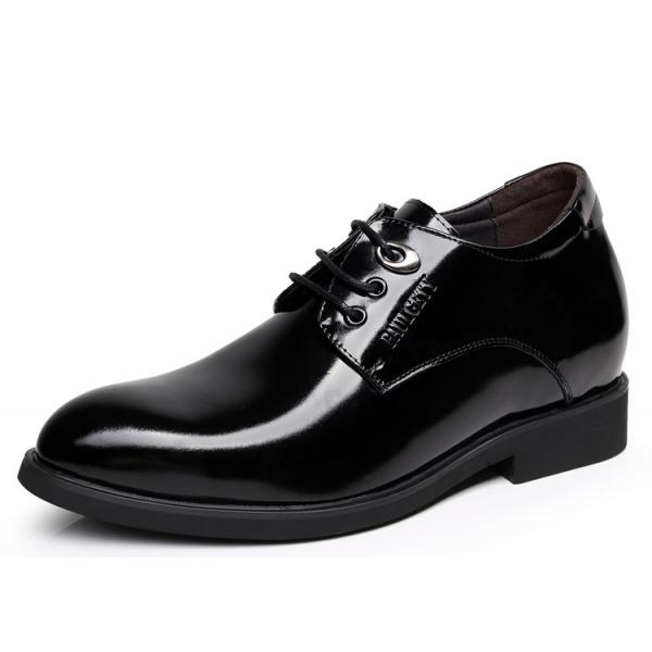 Quality Black Oxford Lace Up Elevator Men Shoes Solid Slip - On Branded Dress Shoes For Men for sale