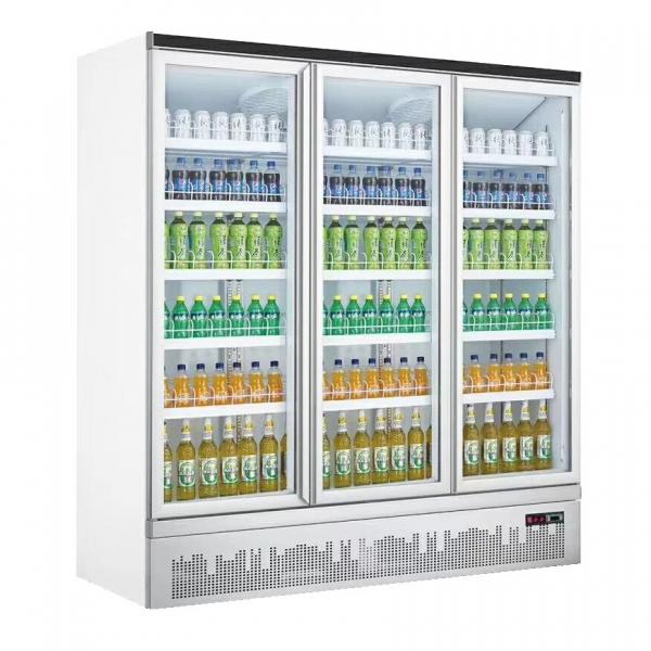 Quality Triple Glass Door Fridge Reach In Beverage Cooler Merchandiser With Led Lights for sale