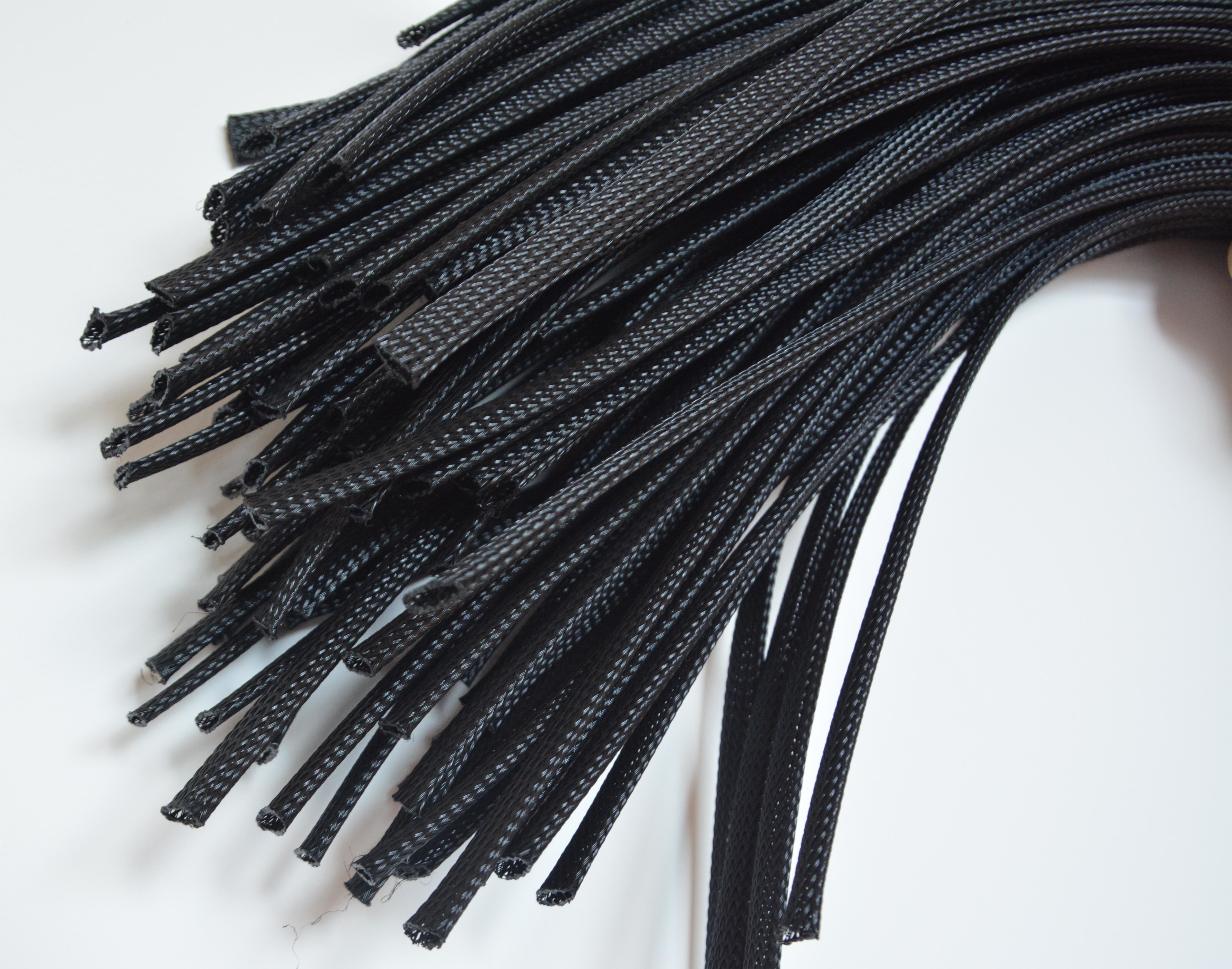 China Customized PET Expandable Braided Sleeving Braided Wire Sleeve UL RoHS factory