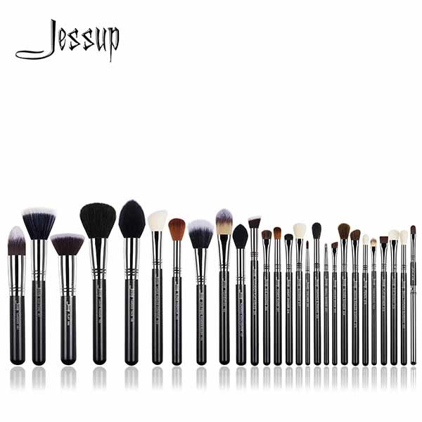 China Jessup 27pcs Professional Makeup Brush Kit Copper Ferrule Synthetic Hair factory