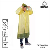 Quality Waterproof PE Plastic Disposable Rain Ponchos Gown With Hood for sale