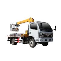 China New Design 4X2 Cargo Truck 4 Tons/3.2 tons truck mounted crane 3/4 Sections Boom knuckle crane factory