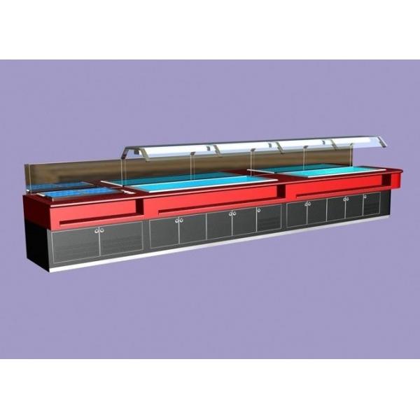 Quality Marble Sushi Salad Bar Counter 400L with LED Light , Commercial Buffet Equipment for sale
