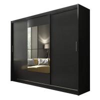 China 15mm MDF Large Modern Bedroom Wooden Cupboard 3 Door Sliding Wardrobe With Mirror factory
