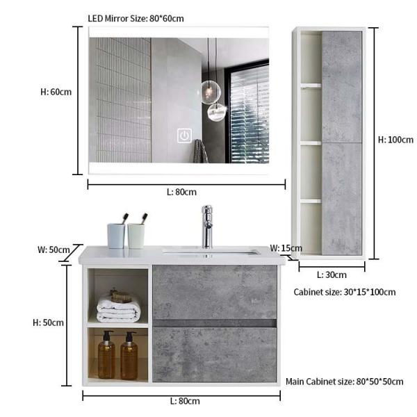 Quality 24 - 48 Inches Single Sink Bathroom Cabinet Wall Hanging Installation for sale
