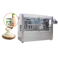 China Automatic 250ml 500ml Glass Bottle Jar cream Cheese Sauce Filling Machine With Heating And Mxing factory