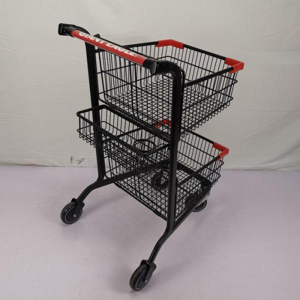 Quality Customizable Portable Grocery Store Cart 60Kgs Loading Capacity Shopping Trolley for sale