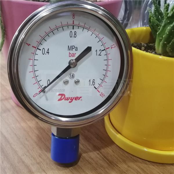 Quality SG1 Industrial Pressure Gauge 2.5% FS 316 SS Brass Wetted Parts Dual PSI Bar 100 KPa for sale
