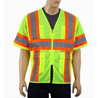 China Breathable Reflective Safety Vest , Class 3 Outdoor Protective Reflective Work Vest factory