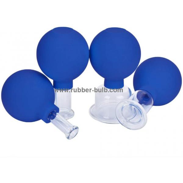 Quality 4 Pieces Glass Facial Cupping Set-Silicone Vacuum Suction Massage Cups Anti for sale