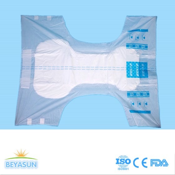 Quality PE Film Cover Thick Extra Absorbent Adult Disposable Diapers Printed / Chemical for sale