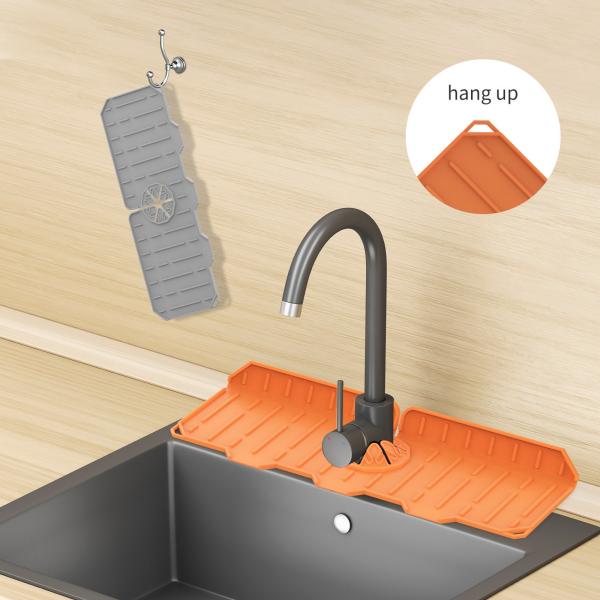 Quality Harmless Silicone Kitchen Utensils Non Slip , Waterproof Silicone Faucet Mat for sale
