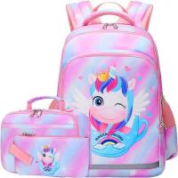 China Unicorn Girls School Backpack Large Capacity Three Piece Set with Waterproof Inner Bag factory