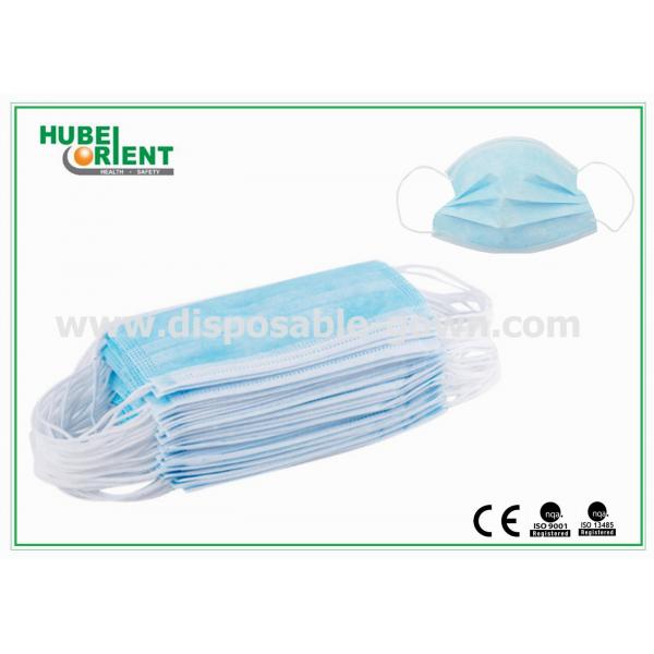 Quality Blue Medical 3 Ply Face Mask / Disposable Earloop Face Mask For Hygienic Application for sale