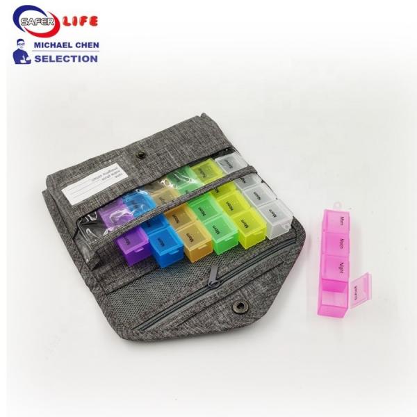 Quality Small 7 14 Day Pill Organizer Wallet Pill Holder Case Box Container Holder 20cm for sale