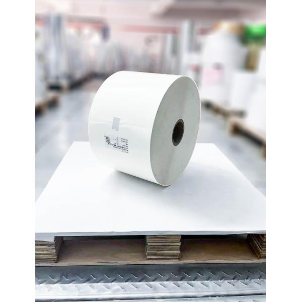 Quality Milky PE Label Material Roll Paper Acrylic Adhesive Glue Type for sale