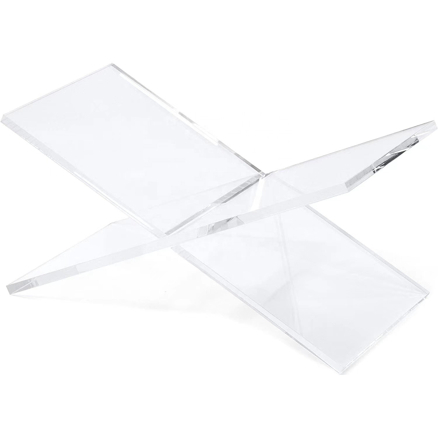 China Acrylic Book Holder Clear X-Shape Display Stand Acrylic Book Easel 5mm-10mm Thick factory