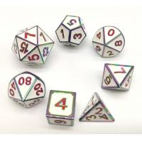 Quality ISO9001 White Metal RPG Dice Set Hand Carved For Hammer And Yahtzee for sale