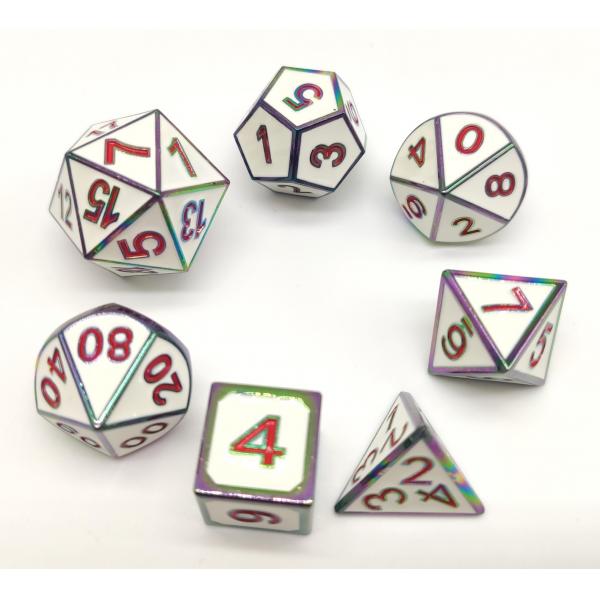 Quality ISO9001 White Metal RPG Dice Set Hand Carved For Hammer And Yahtzee for sale