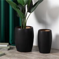 Quality Hot sale desktop decoration black tall succulent plant pots custom logo ceramic for sale