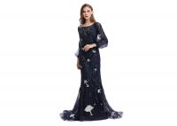 China Three Quarters Sleeve Ladies Evening Dresses Embroidery Bird Women Party Dress factory