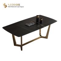 China Black Marble Dining Table Set 75cm height for sale