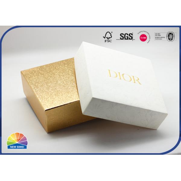 Quality Embossed Present Paper Cardboard Box 2 Piece Gold Stamping Logo for sale