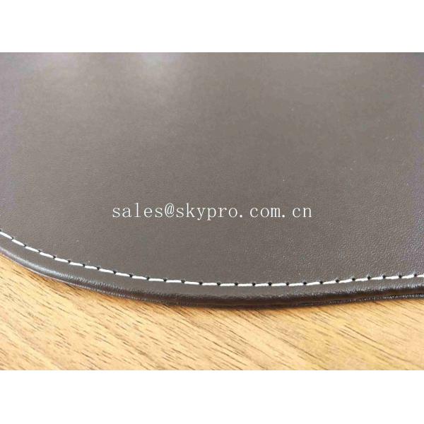 Quality Black / Blue / Brown Custom Gel PU Leather Computer Mouse Mat With Wrist Rest for sale