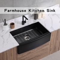 China Farmhouse Apron Front Kitchen Sink Ceramic 30In Single Bowl Kitchen Sink Matte Black factory