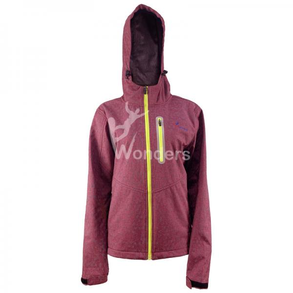 Quality Womens Outdoor Reflective Windproof Softshell Jackets Waterproof With Hooded for sale